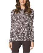Michael Kors Savannah Zebra-Print Top - Lyst