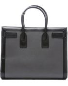 Saint Laurent Grey And Black Leather 'Sac De Jour' Large Top Handle Tote - Lyst