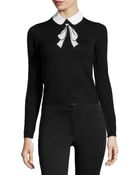 Alice + Olivia Ribbon-graphic Knit Sweater - Lyst