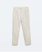 Zara Faux Leather Trousers - Lyst