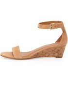 Tory Burch Savannah Suede Demiwedge Sandal Capri Tan - Lyst