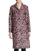 Michael Kors Animal-Print Leather Coat - Lyst