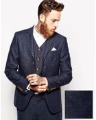 Asos Slim Fit Suit Jacket In Herringbone - Lyst