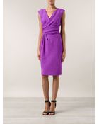 Oscar de la Renta Jacquard Wrap Dress - Lyst
