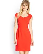 Forever 21 Cap Sleeve Sheath Dress - Lyst
