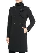 T Tahari Cally Ruffle Crepe Coat - Lyst