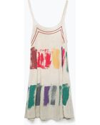 Zara Printed Dress - Lyst