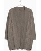 Mango Cable-Knit Cardigan - Lyst