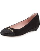 Taryn Rose Prosper Cap-Toe Ballerina Wedge - Lyst