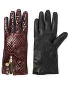 Diane von Furstenberg Snake Zip Gloves - Lyst