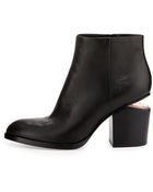 Alexander Wang Gabi Tumbled Leather Lift-Heel Ankle Boot - Lyst