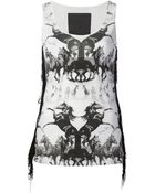 Philipp Plein Black Horses Tank Top - Lyst