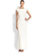 Laundry By Shelli Segal Embellished-Shoulder Jersey Gown - Lyst