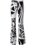 Emilio Pucci Printed Flared Trousers - Lyst