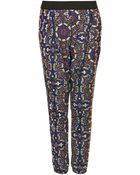 Topshop Kaleidoscope Jersey Tapered Trousers - Lyst