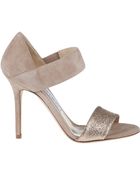 Jimmy Choo Tallow Evening Sandal Nude Suede - Lyst