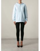 Off-white Striped Sleeves Hoodie - Lyst