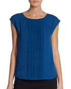 Adrianna Papell Pintuck-Pleated Top - Lyst