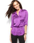 Michael Kors Michael Petite Drawstring Utility Shirt - Lyst