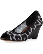 Donald J Pliner Molly Animal-Print Stretch Wedge - Lyst