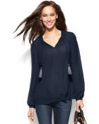 Michael Kors Michael Tasseltie Peasant Blouse - Lyst