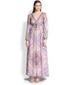 Emilio Pucci Printed Silk Chiffon Gown - Lyst