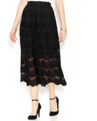 Maison Jules Lace Midi Skirt - Lyst