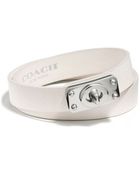 Coach Double Wrap Turnlock Plaque Bracelet - Lyst