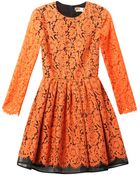 MSGM Long-Sleeved Lace Dress - Lyst
