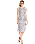 Alex Evenings Petite Soutache Sequin Lace Midi Dress And Jacket - Lyst