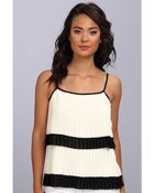 Badgley Mischka Pleated Top - Lyst