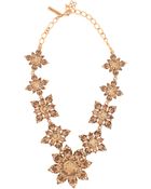 Oscar de la Renta Crystal Flower Necklace - Lyst