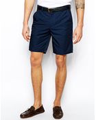 Asos Slim Fit Shorts In Navy - Lyst