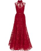 Elie Saab Sleeveless Lace and Silk Georgette Gown - Lyst