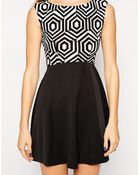 Ax Paris 2 In 1 Dress In Mono Print - Lyst