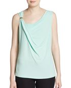 Ivanka Trump Matte Jersey Drape-Neck Top - Lyst