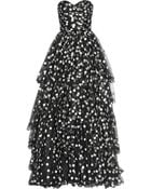 Oscar de la Renta Polkadot Tiered Tulle Gown - Lyst