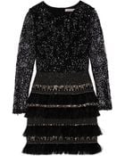 Matthew Williamson Embellished Lace And Chiffon Mini Dress - Lyst