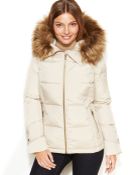 Calvin Klein Petite Faux-Fur-Trim Hooded Down Jacket - Lyst