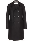 Saint Laurent Wool Coat - Lyst