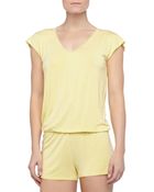La Perla Rosa Short Lace Knit Jumpsuit - Lyst