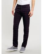 Topman Burgundy Check Skinny Trousers - Lyst