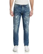 Dolce & Gabbana Distressed Straight-Leg Jeans - Lyst