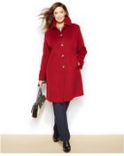 Anne Klein Plus Size Wool-Cashmere-Blend Walker Coat - Lyst