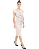 Bottega Veneta Draped Washed Crepe Dress - Lyst