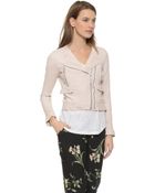 Joie Vivianette Leather Jacket - Soft Sand - Lyst