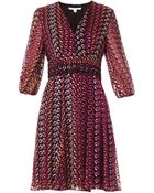 Diane von Furstenberg Printed Chiffon Dress - Lyst