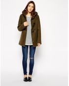 Asos Duffle With Check Lined Hood - Lyst
