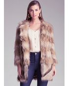 Bebe Lucy Faux Fur Coat - Lyst