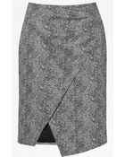 French Connection Powdered Pepper Crossover Skirt - Lyst